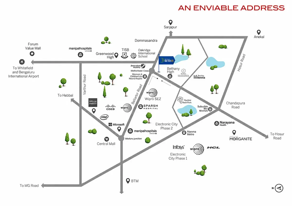 Nambiar District 25 location connectivity map